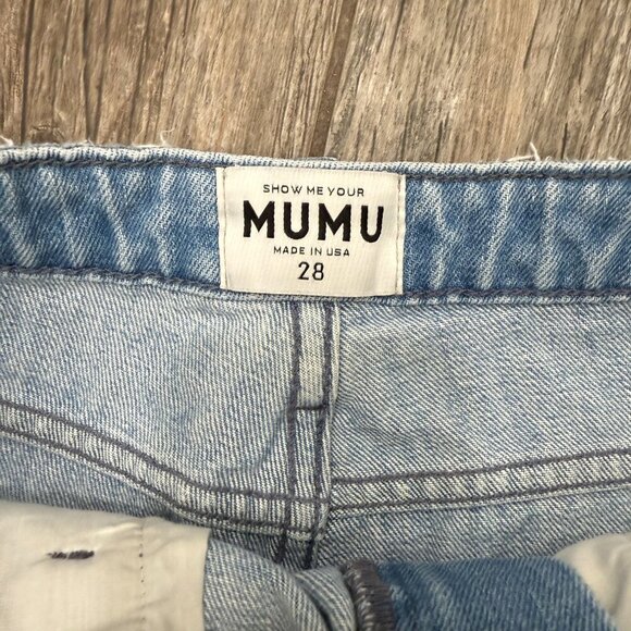 NWOT Show Me Your Mumu Houston High Waisted Denim Shorts in Tide Size 28 - Picture 7 of 8